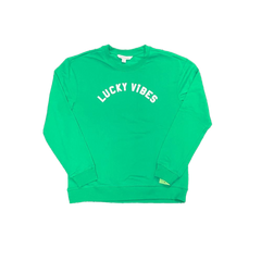 Women's Green Lucky Vibes Sweater Pullover