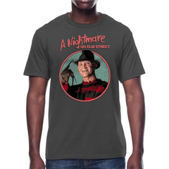 Men's Mens Gray A Nightmare On Elm Street Freddy Krueger T-Shirt Tee