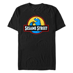 Men's Sesame Street Cookie Jurassic Park T-Shirt Tee