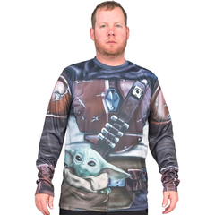 Men's Star Wars The Mandalorian Baby Yoda Long Sleeve Costume T-shirt