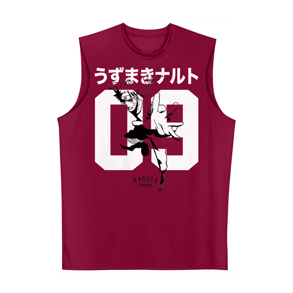 Women Junior's Red Naruto Graphic Tank Top