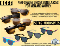 Neff Sunglasses 50 PCS Mixed Package Deal