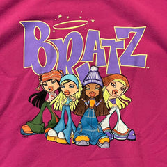 Pink Oversized Bratz Graphic Logo Crewneck Pullover Sweater