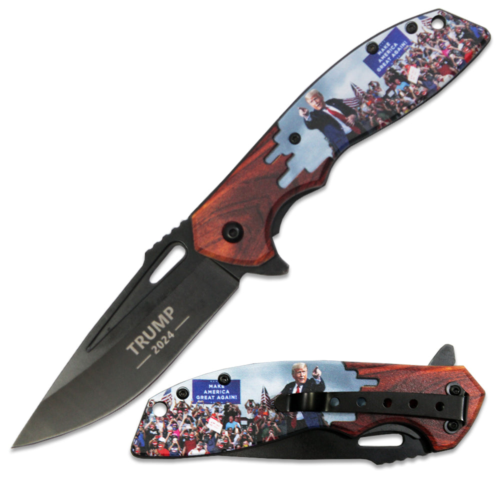 PK 3106-TR4 4.75" Trump 2024 Assist-Open Folding Knife with Belt Clip - Rex Distributor, Inc. Wholesale Licensed Products and T-shirts, Sporting goods,