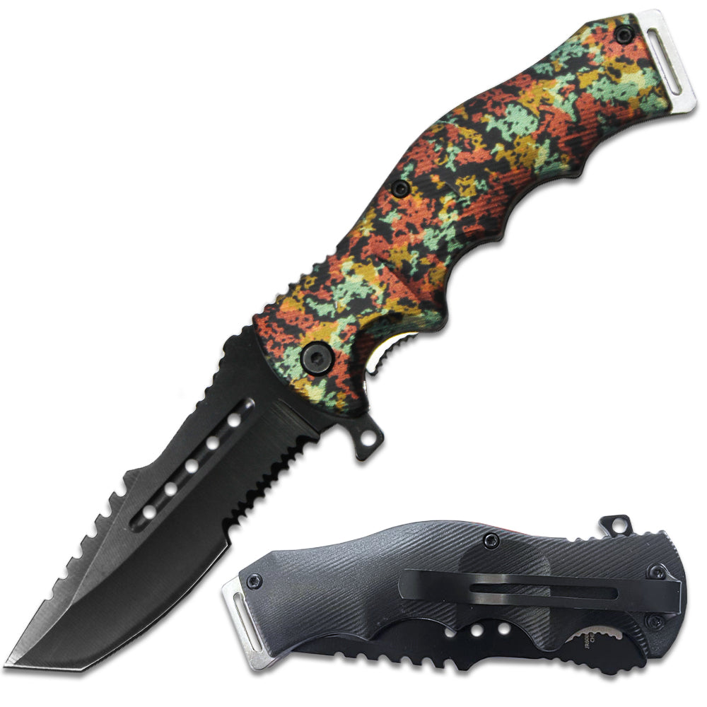 PK 6080-CM 4.5" Camo Handle Assist-Open Folding Knife with Belt Clip - Rex Distributor, Inc. Wholesale Licensed Products and T-shirts, Sporting goods,