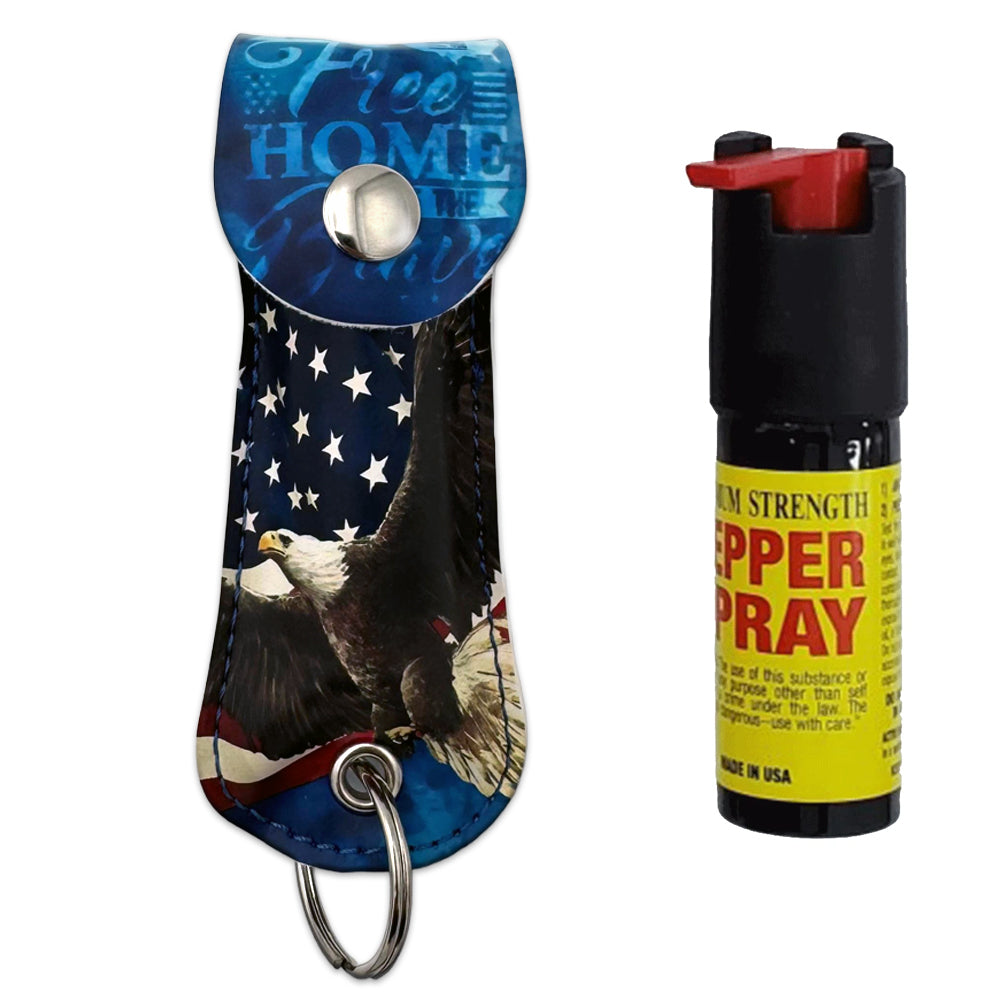 PSCH31-USA 0.5 Pepper Spray with USA Flag with Eagle Case