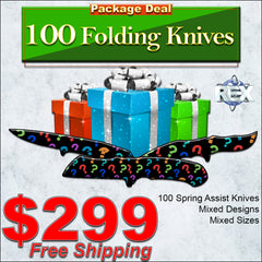 Spring Assist Knife Package Deal - 100 Knives & Free Shipping