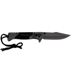 RT 2013-BK 5" Black Lightning bolt G-10 Handle Assist Open Folding Knife with Glass Breaker