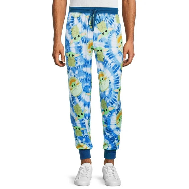 Men's Joggers Star Wars the Child Chibi All-over Print Blue Tie Dye