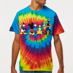 Men's Disney Mickey Mouse Tie Dye Crew Backs Graphic T-Shirt Tee