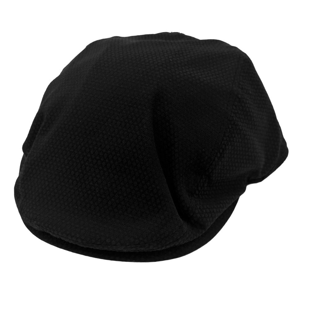 Men's Black Satin Weave Driving Newsboy Cap Hat