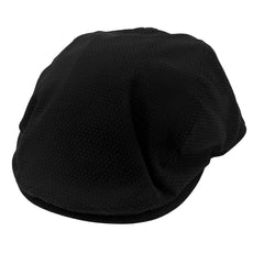 Men's Black Satin Weave Driving Newsboy Cap Hat