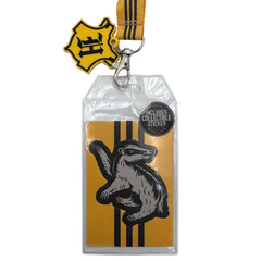 Harry Potter Hufflepuff Reversible ID Lanyard Badge Holder with 2" Rubber Charm