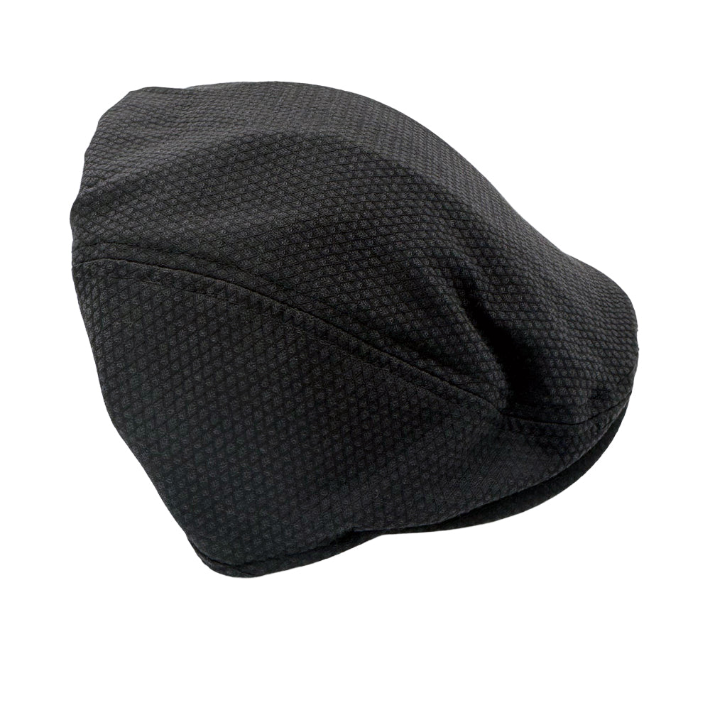 Men's Black Satin Weave Driving Newsboy Cap Hat
