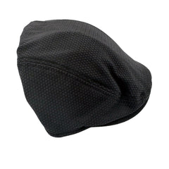 Men's Black Satin Weave Driving Newsboy Cap Hat