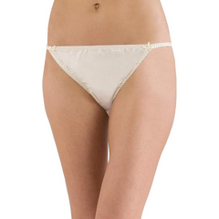 Women's Classic Silk String Bikini Ivory