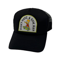 Black cap with a colorful patch on a white background