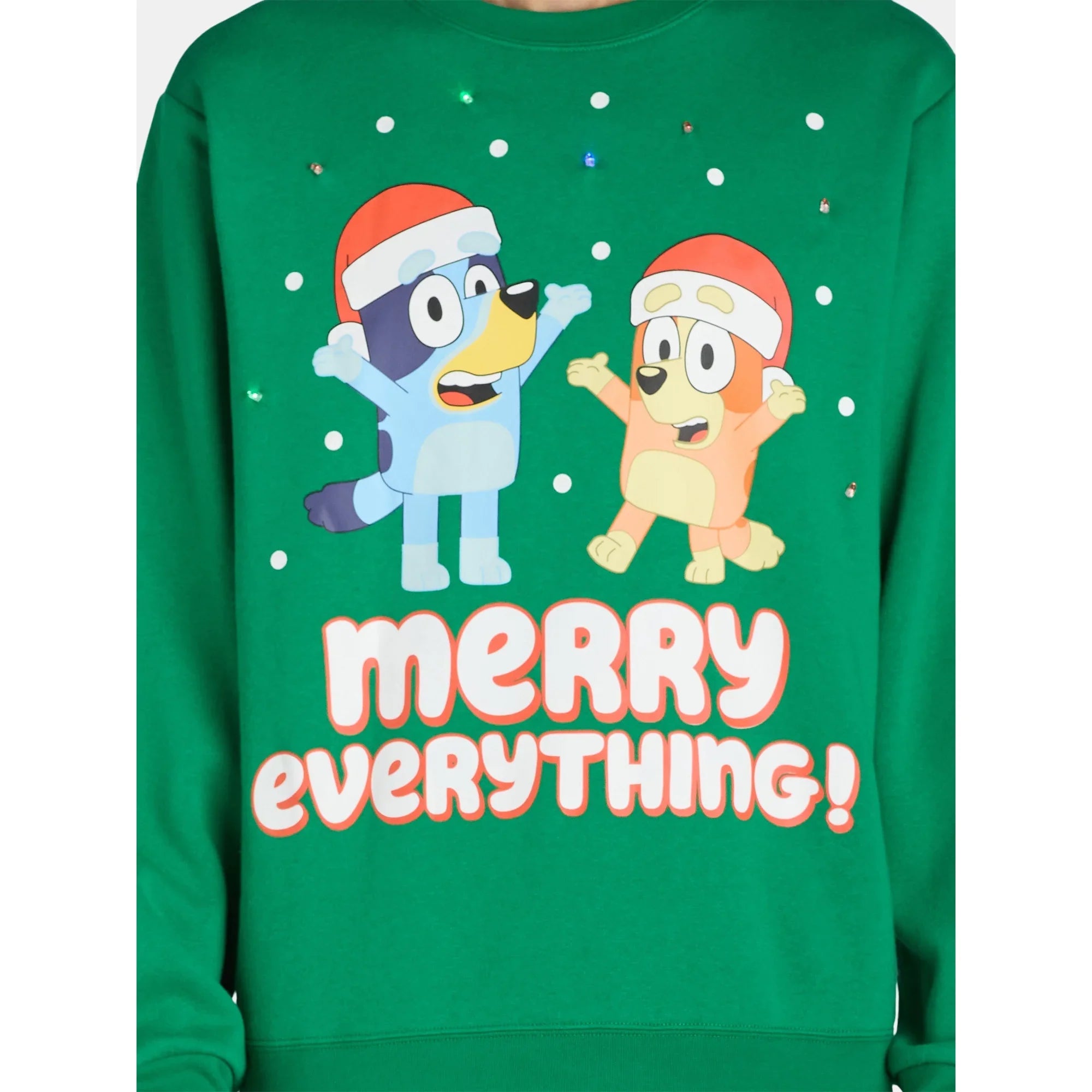 Men's Bluey Christmas Merry Everything Light Up Graphic Sweatshirt