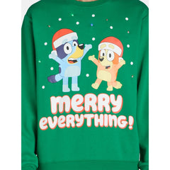 Men's Bluey Christmas Merry Everything Light Up Graphic Sweatshirt
