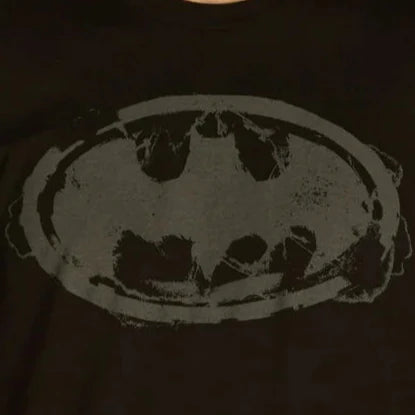 Men's Black Batman Logo Graphic Tee T-Shirt