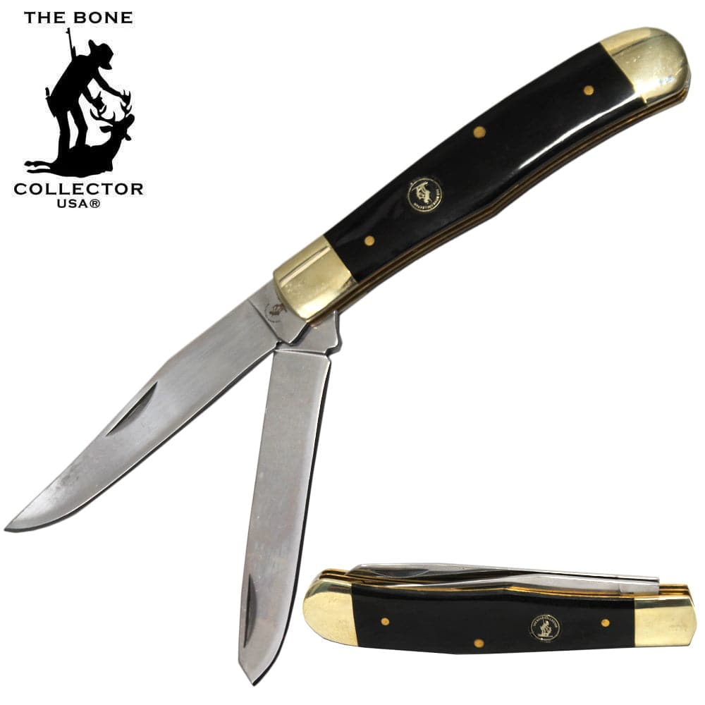 BC 5248-BH 4" 2 Blade Buffalo Horn Handle Bone Collector Trapper Pocket Knife