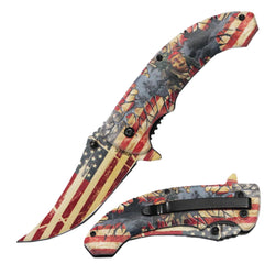 BF 1531-C 4.75" Patriotic Trailing Point Blade Assist-Open Folding Knife