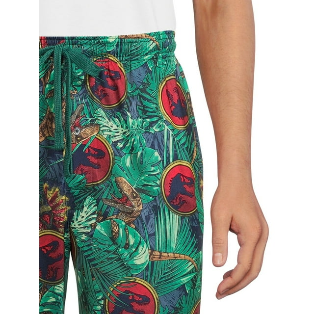 Jurassic Park, Adult Mens, Logo Pajamas Sleep Pant Multicolor