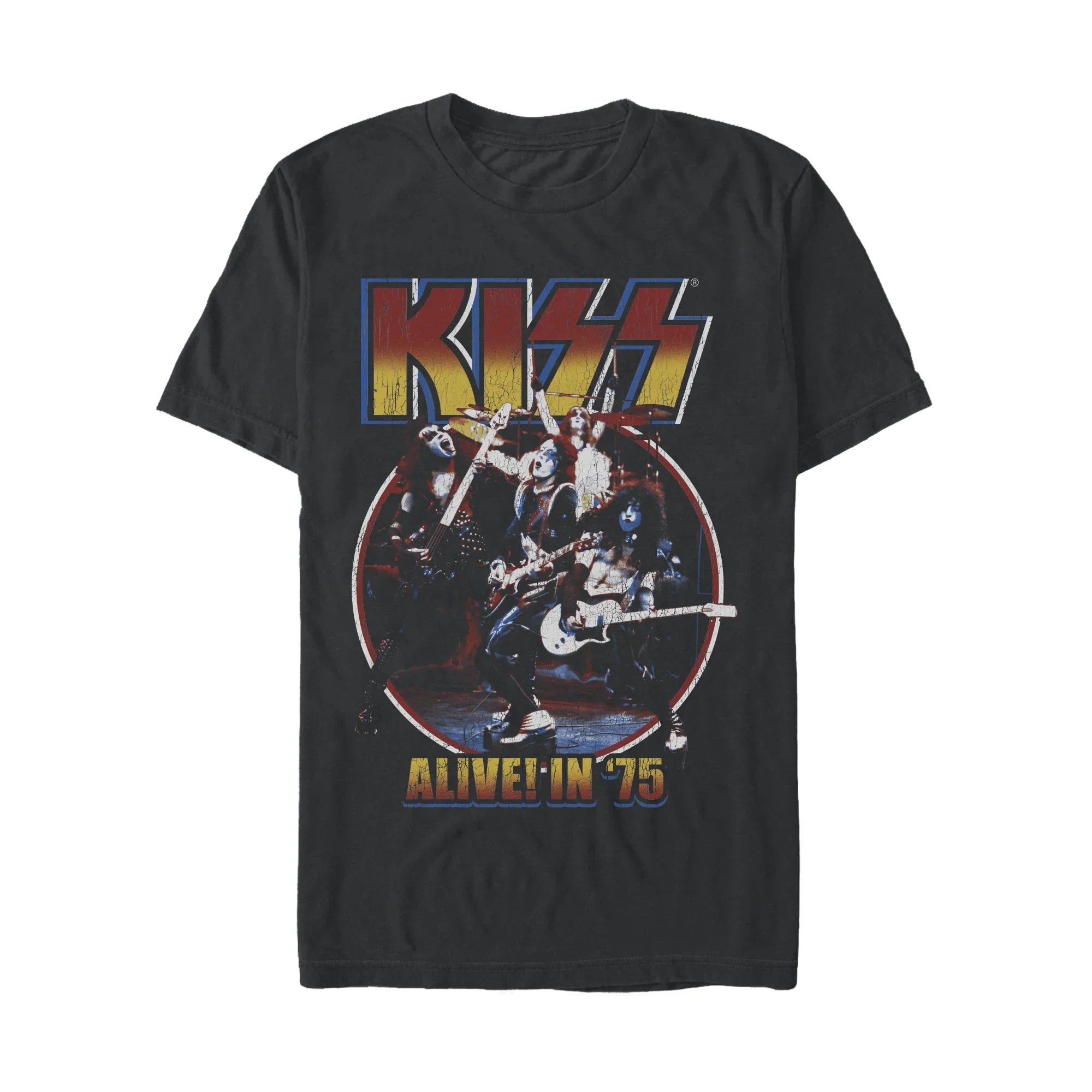 Men's KISS Alive In 75 Graphic Crew Neck T-Shirt Tee - Rex Distributor, Inc. Wholesale Licensed Products and T-shirts, Sporting goods,