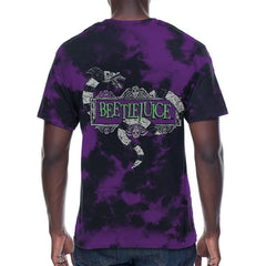 Men's Purple Acid Wash Beetlejuice Graphic Tee T-Shirt