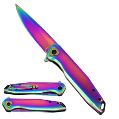 KS 6033-RB 4.5" Tactical Rainbow Assist-Open Titanium Folding Pocket