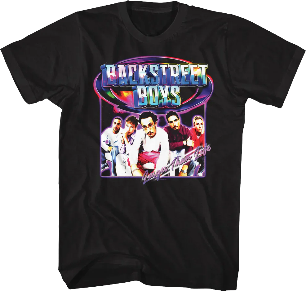 Men's Black Larger Than Life Backstreet Boys T-Shirt