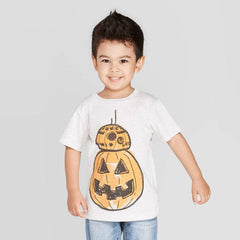 Toddler Boys' Star Wars Halloween BB-8 Short Sleeve T-Shirt Light Gray Tee