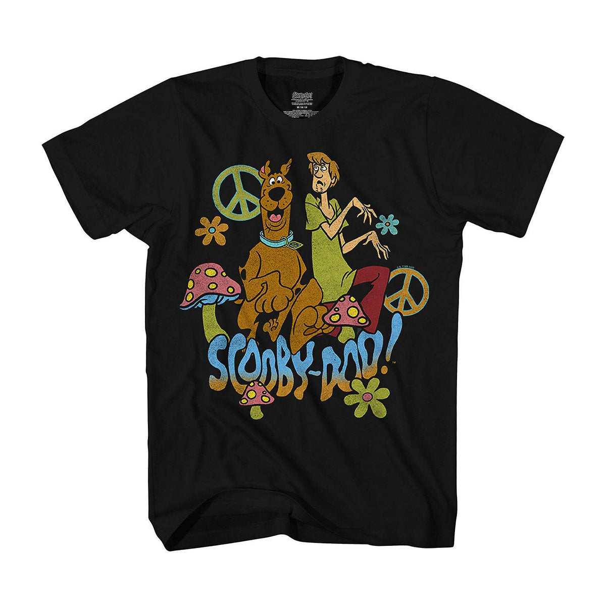 Men's Big and Tall Black Scooby Doo & Shaggy Graphic Tee T-Shirt