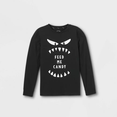 Boys' Halloween Feed Me Candy Graphic Long Sleeve T-Shirt Tee