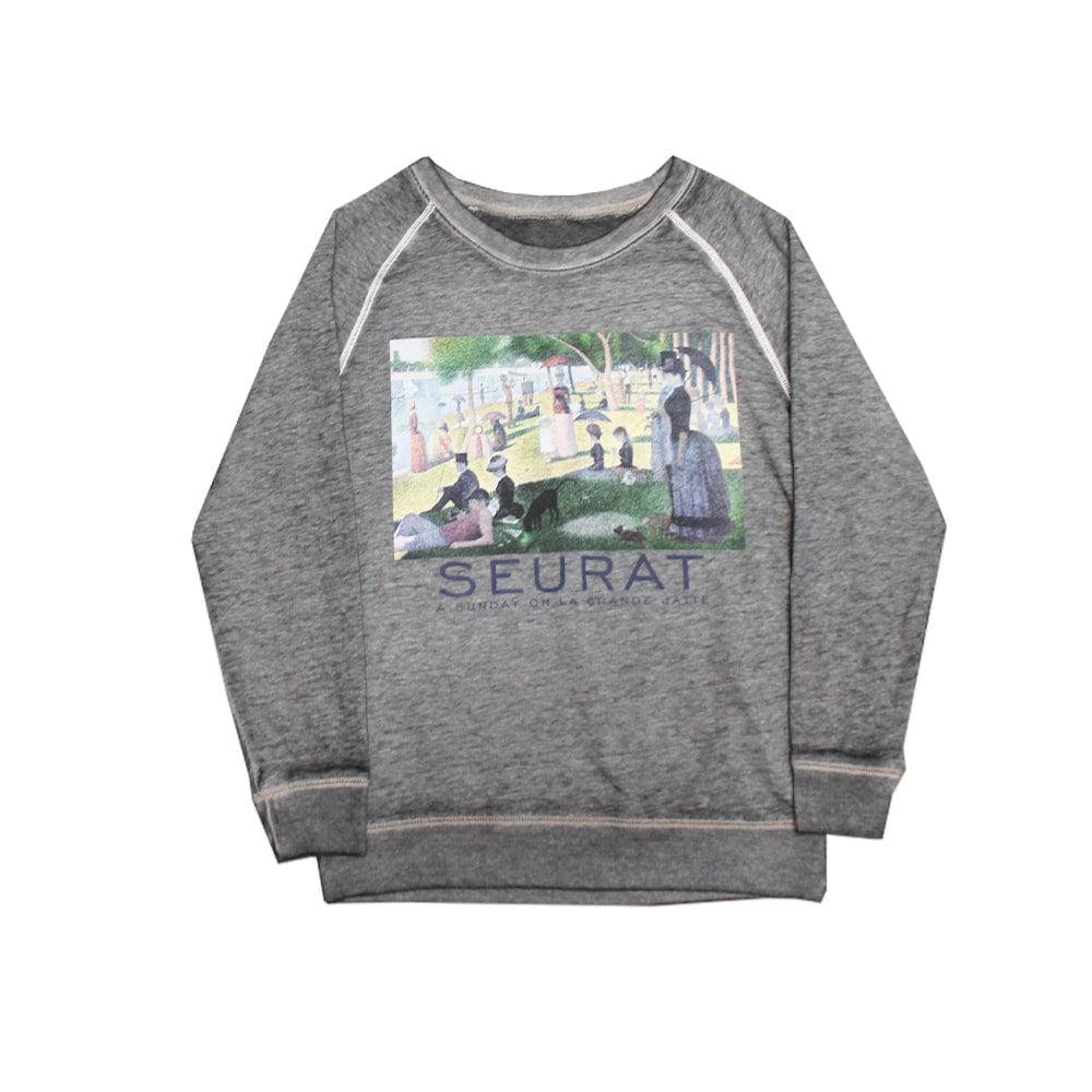 Women's Grey Heather Georges Seurat: A Sunday on La Grande Jatte Raglan Pullover