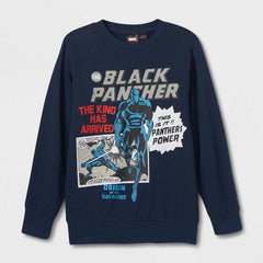 Boys' Marvel Black Panther Crewneck Sweatshirt - Sweater Blue