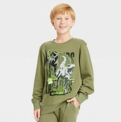 Boys Green Jurassic Park Raptor Graphic Sweatshirt Sweater
