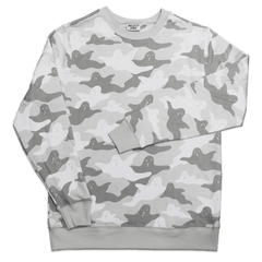 Unisex Women Men Halloween Ghost Graphic Pullover Sweater Gray Camo