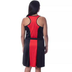 Marvel Womens' Deadpool Classic Costume Racerback Nightgown Pajama Dress Black