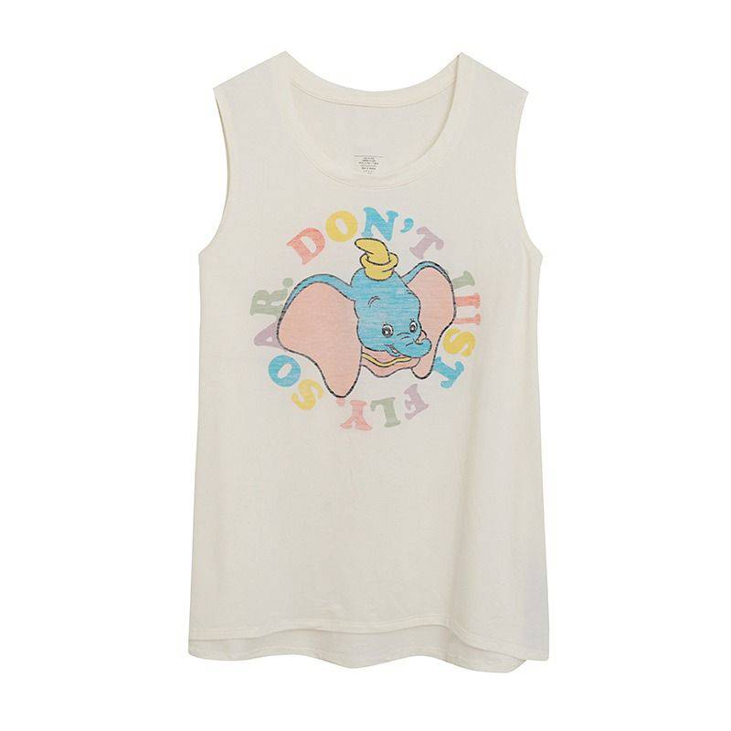 Women's Disney Dumbo Don't Just Fly Soar White Sleeveless Tank Top