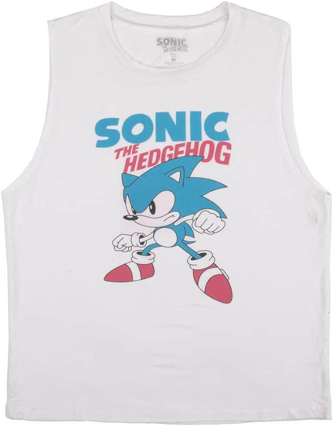 Women's Sonic The Hedgehog Classic Sonic Crew Neck Sleeveless White Tank Top