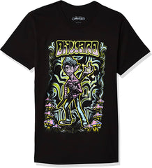 Men's Black Disney Onward Groovy Mushroom Ian T-Shirt Tee