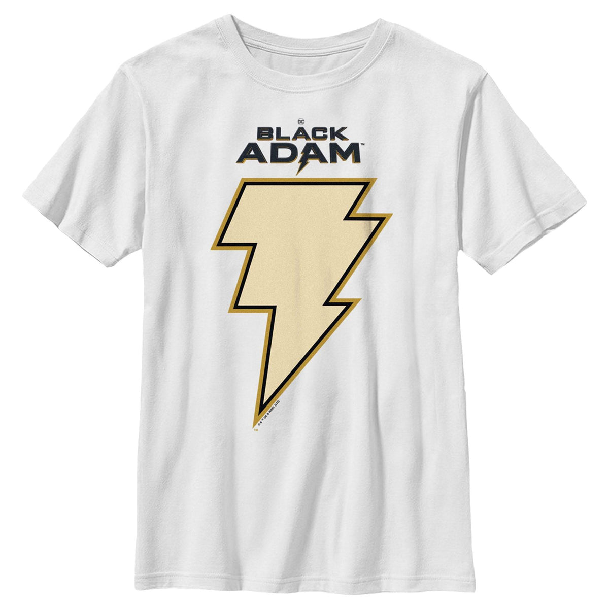 DC Comics Black Adam Mens' Yellow Lightning Bolt Marvel Nemesis T-Shirt