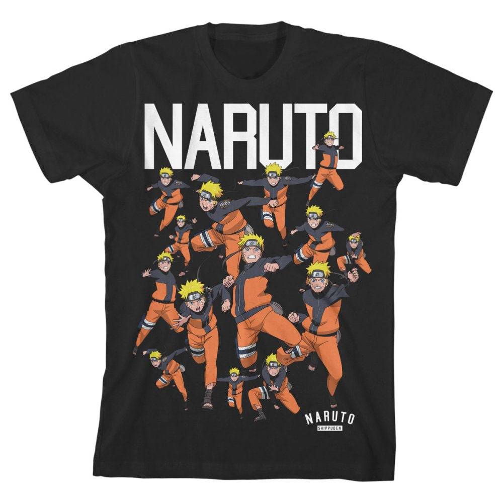 Youth Boys Naruto Shippuden Shadow Clone Tee T-Shirt Black
