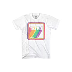 Boy's White Tetris Retro Rainbow T-Shirt Tee