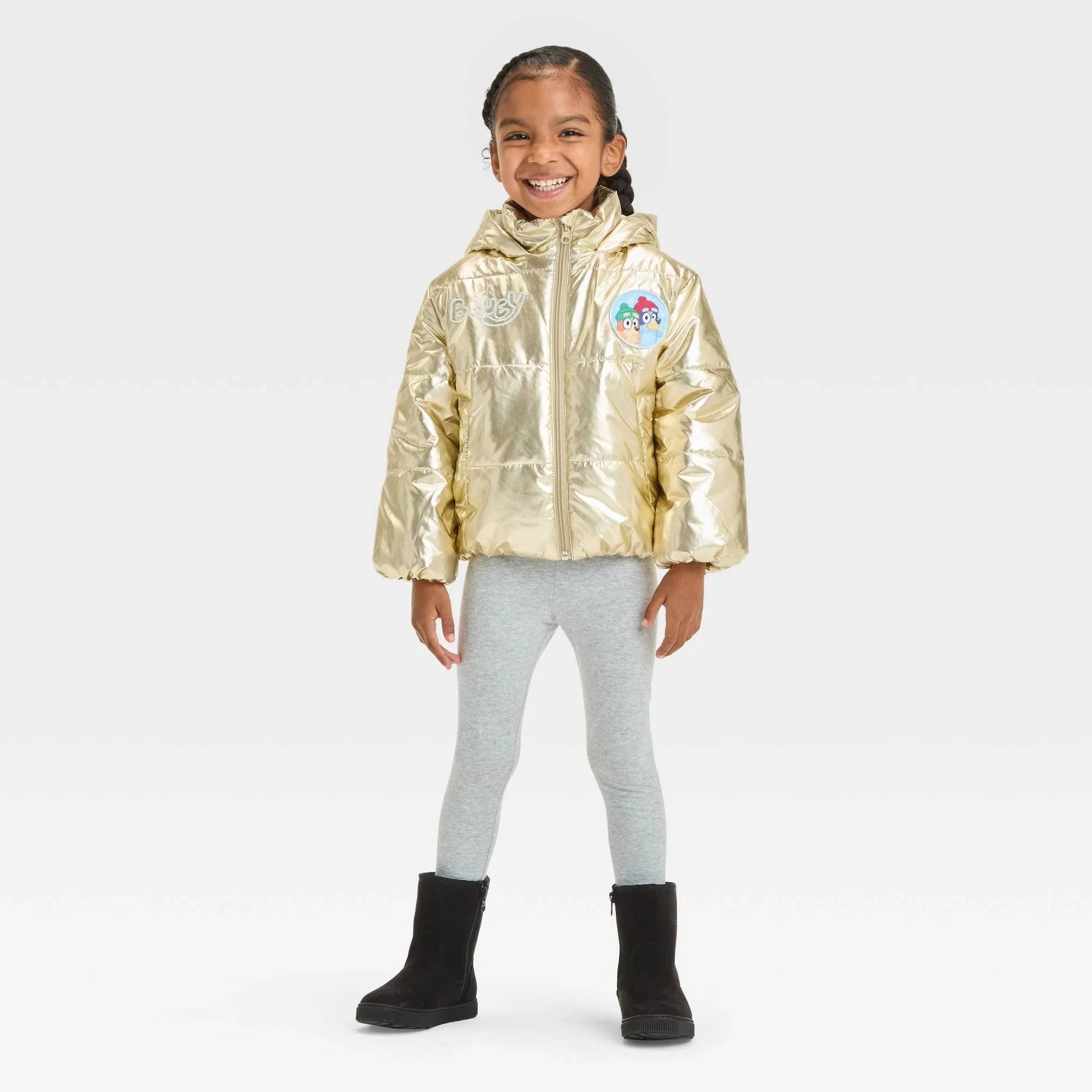 Bluey Girl's Toddlers Gold Puffer Coat