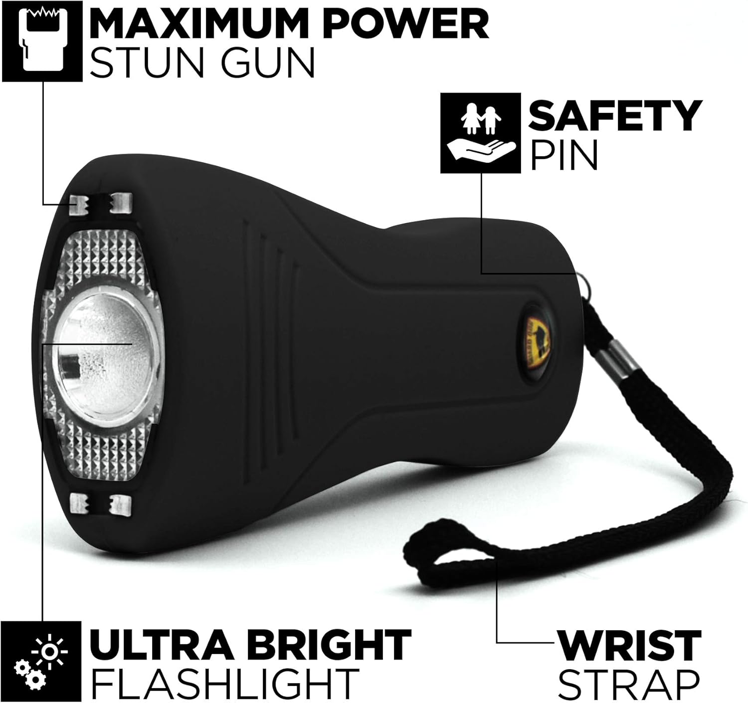 STUN SGGDVHV-BK Guard Dog Security VICE, Child Safety Stun Gun - Rechargeable with Safety Disable Pin LED Flashlight