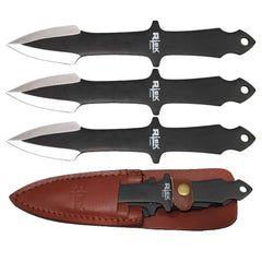 TK 094-LP38RK 8" Arrow Head Throwing Knife Set with Leather Sheath