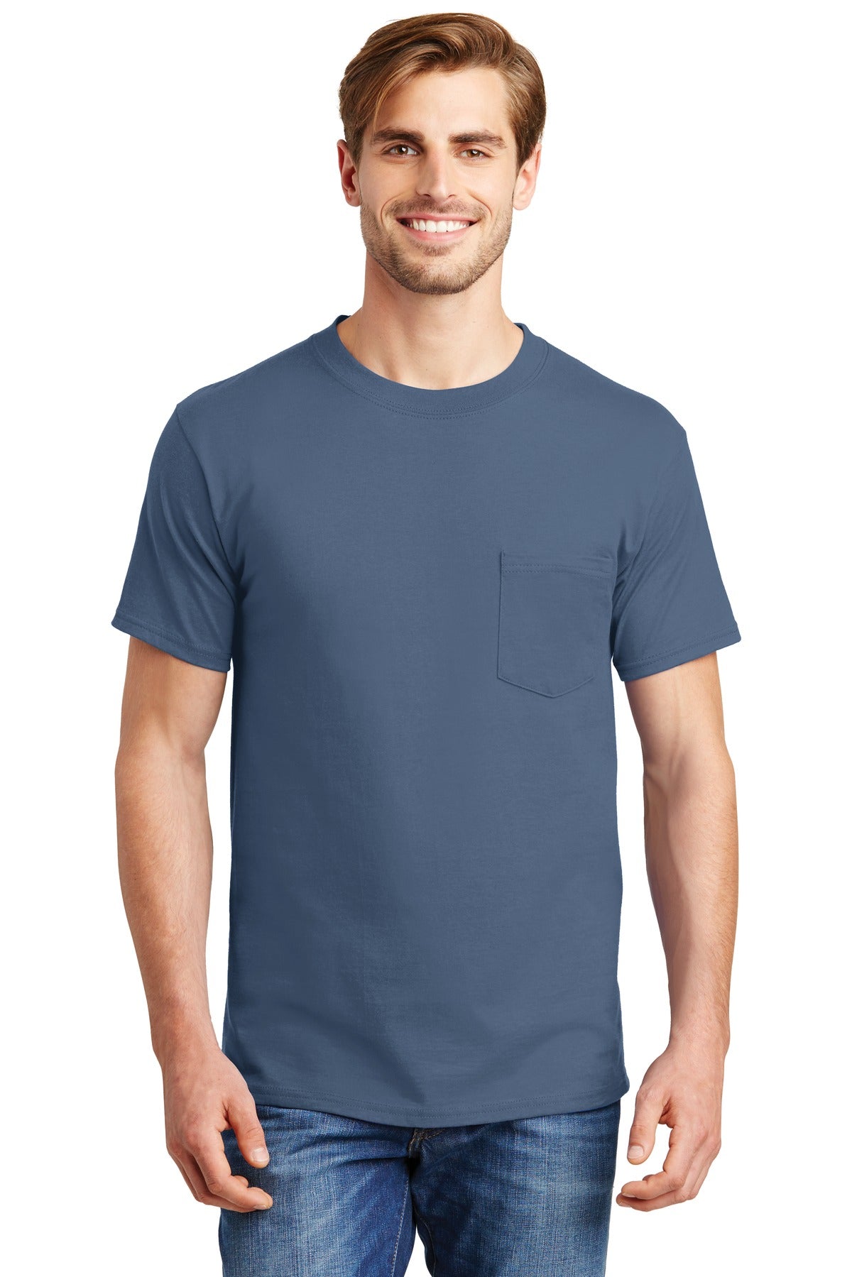 Hanes® Beefy-T® - 100% Cotton T-Shirt with Pocket. 5190