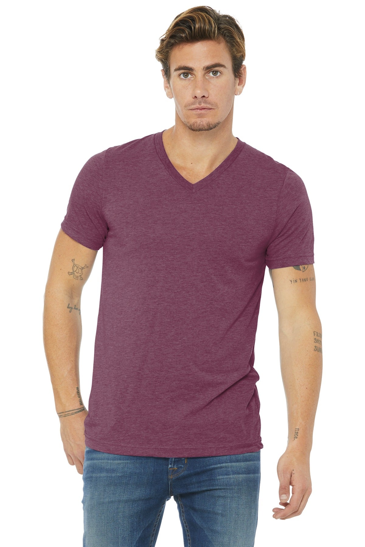 BELLA+CANVAS ® Unisex Triblend Short Sleeve V-Neck Te. BC3415